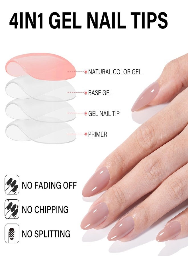 AILLSA Medium Almond Nail Tips 140 PCS Pre-Shaped 4 in 1 Gel Nail Tips Press on False Tip Nail Easy to Apply For Nail Art DIY - Image 5